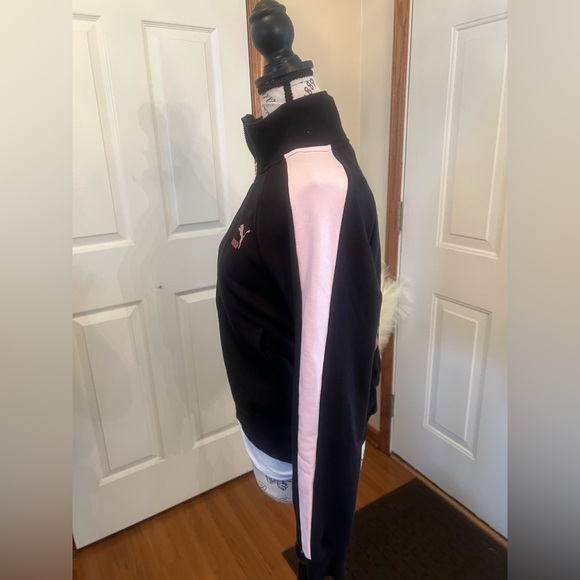 Puma zip up crop jacket black pink size xs - Picture 3 of 12